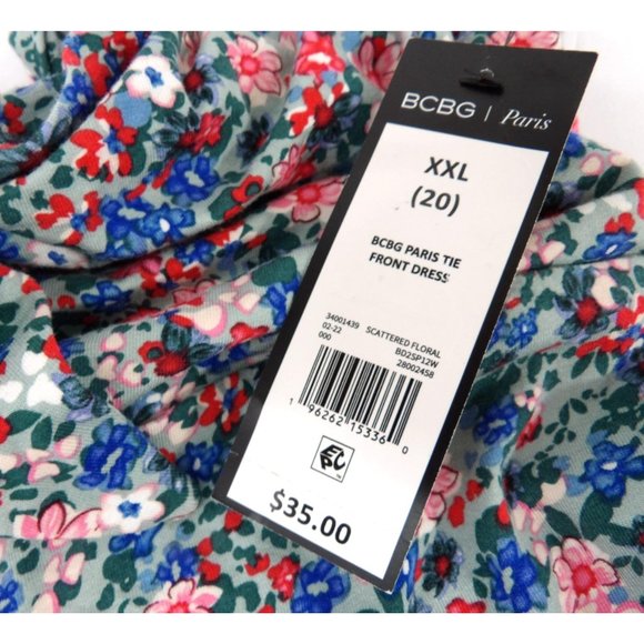 Women's Cut Out Tie Rib Scattered Floral Dress XXL 20 NWT - Picture 7 of 7